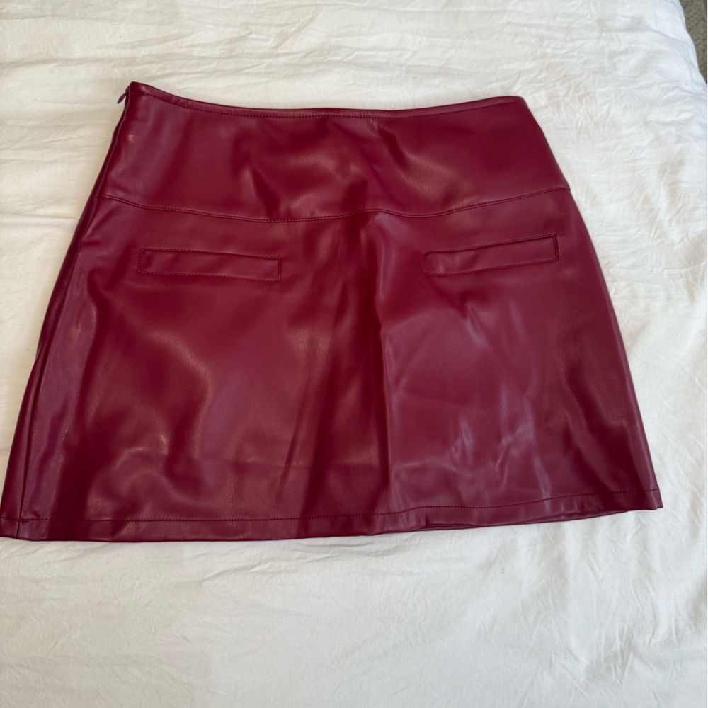 Commense Red A-Line Mini Skirt Night Out